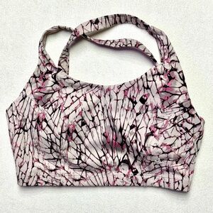 JoyLab Pink and Black Patterned Sports Bra